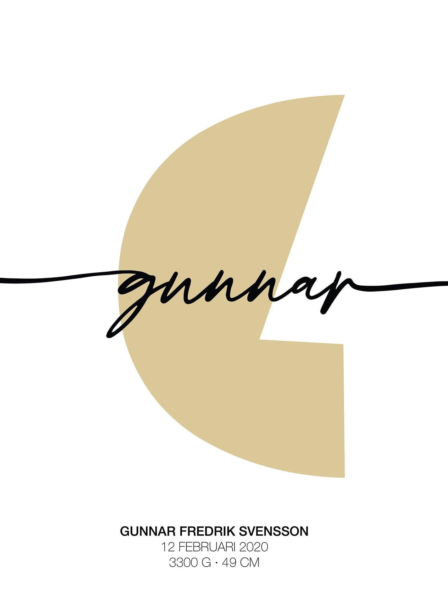 Grafisk bokstav med Namn - Lilla Vän