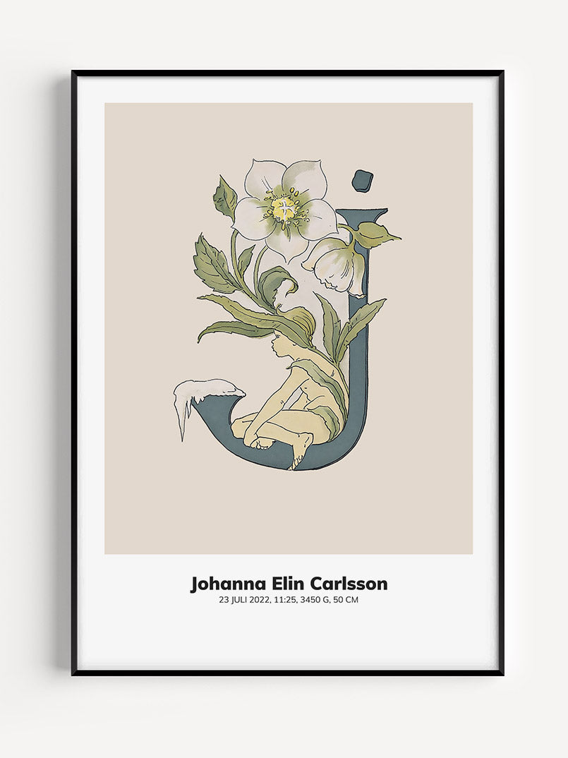 Prinsarnes Blomsteralfabet - Personlig Tavla - A till N