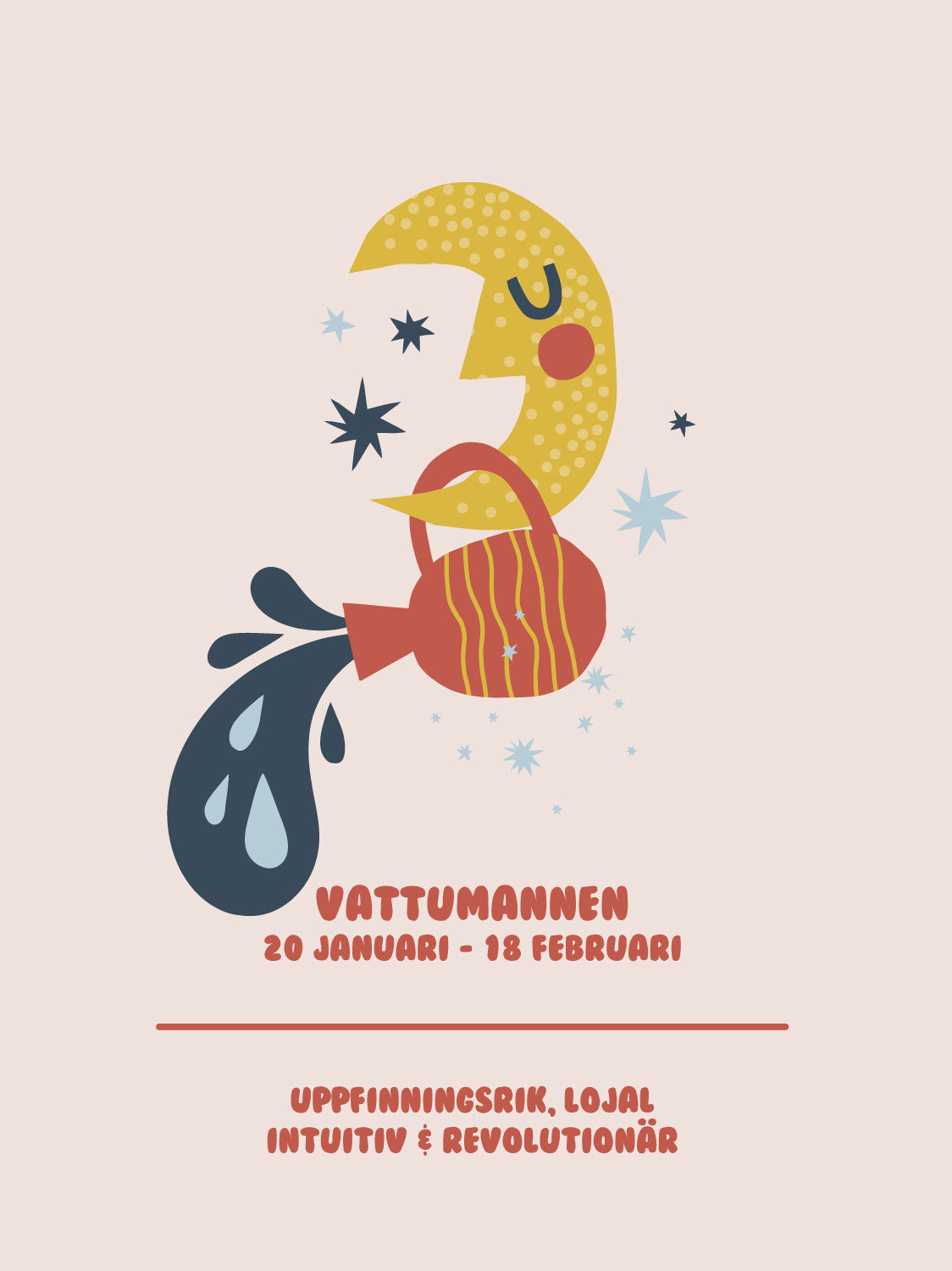 Stjärntecken - Illustration - Vattumannen