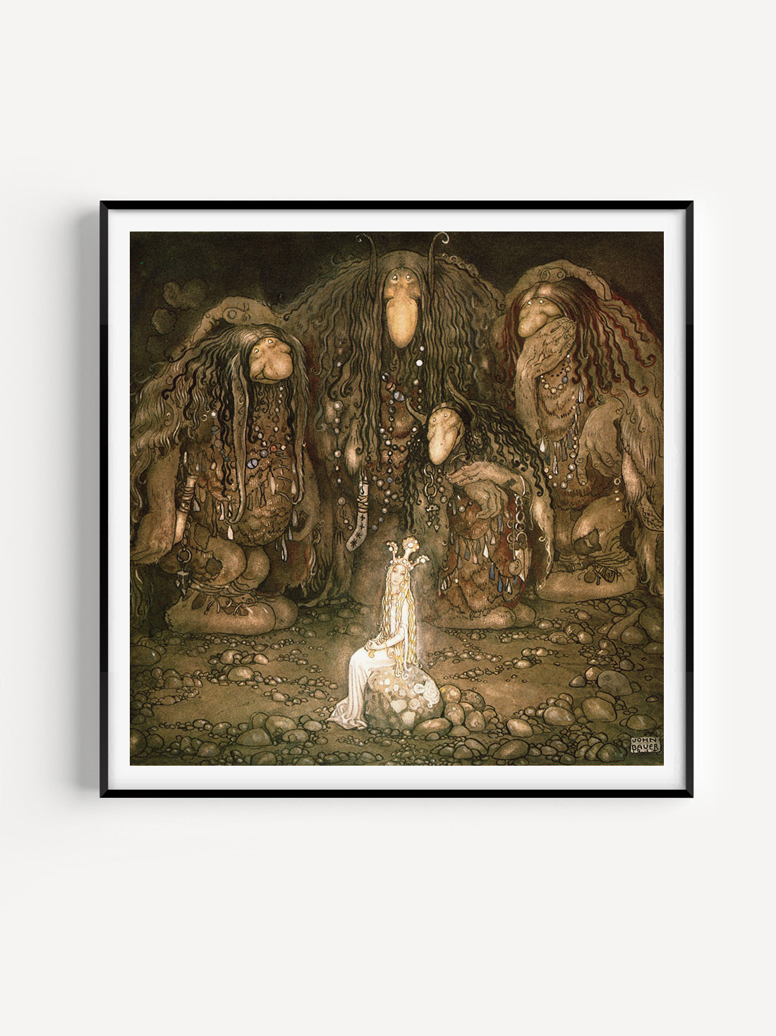 John Bauer - Prinsessan & trollen: Ljus i mörkret