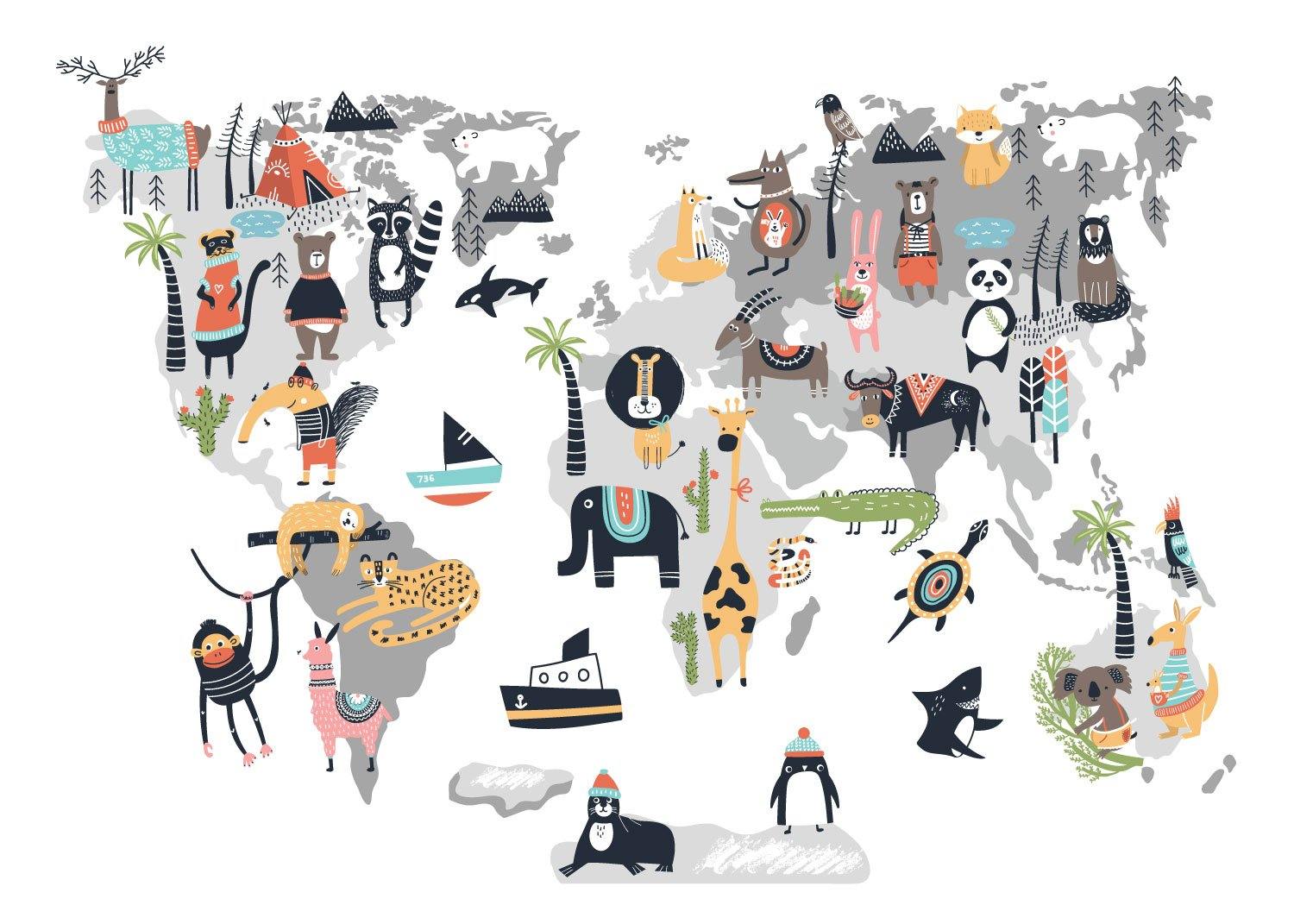 Världens djur - Karta - Lilla Vän